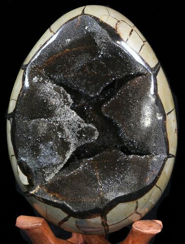 Septarian Dragon Egg Geode - Crystal Filled #40939